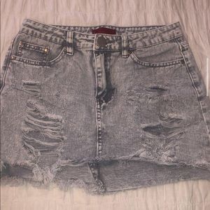 Signature light grey jean skirt